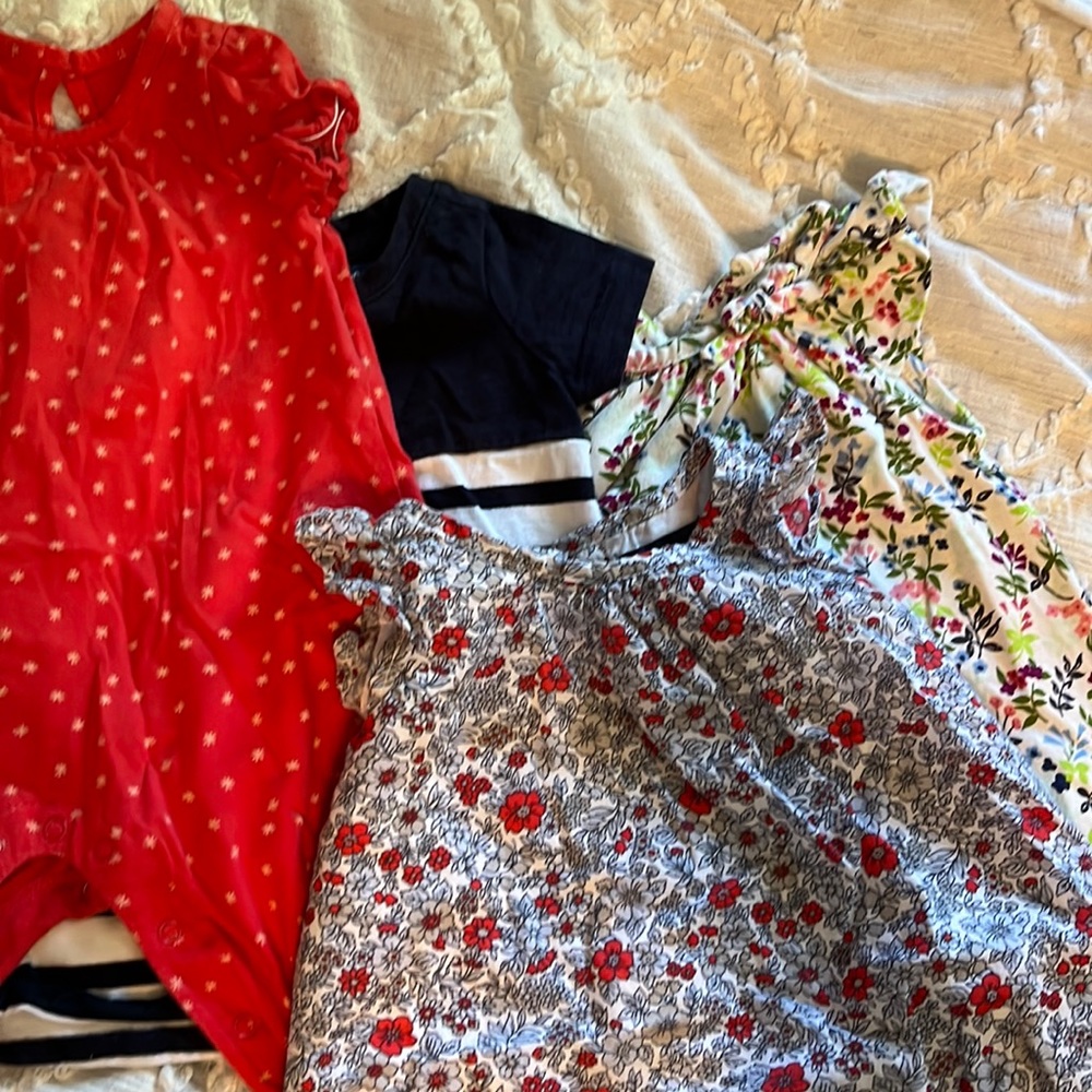 4 Baby Gap outfits (3 dresses, one romper)